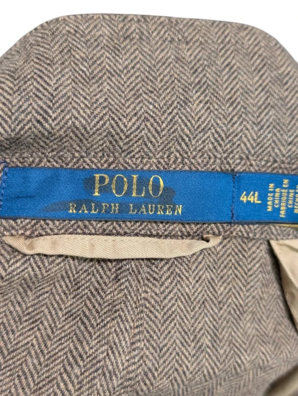 Polo Ralph Lauren Brown Herringbone Sport Coat Blazer - Size 44L NWOT